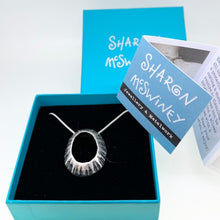 Load image into Gallery viewer, Extra Large Marazion limpet necklace oxidised silver pendant
