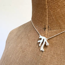 Load image into Gallery viewer, Medium seaweed frond silver pendant necklace
