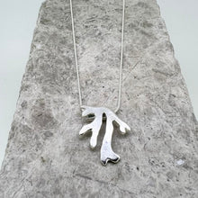 Load image into Gallery viewer, Medium seaweed frond silver pendant necklace
