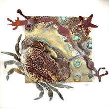 Load image into Gallery viewer, Brass crab metalwork picture
