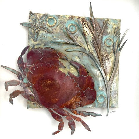 Copper crab metalwork picture