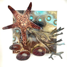 Load image into Gallery viewer, Copper starfish metalwork picture
