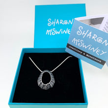 Load image into Gallery viewer, Mevagissey no 1 limpet necklace oxidised silver pendant
