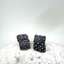 Load image into Gallery viewer, Porthmeor Sea urchin fragments stud earrings oxidised silver
