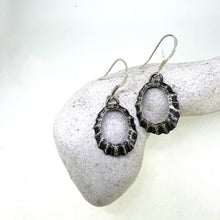 Load image into Gallery viewer, Porthmeor beach limpet drop earrings oxidised silver
