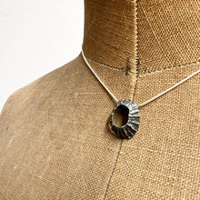 Load image into Gallery viewer, Oxidised silver Prussia Cove limpet pendant necklace
