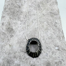Load image into Gallery viewer, Oxidised silver Prussia Cove limpet pendant necklace
