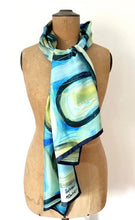 Load image into Gallery viewer, &#39;Sand &amp; sea&#39; long silk scarf
