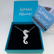 Load image into Gallery viewer, Sterling silver seahorse pendant necklace
