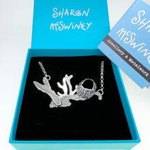 Load image into Gallery viewer, Seaweed reef with Godrevy limpet silver necklace
