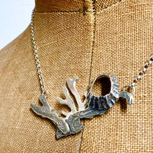 Load image into Gallery viewer, Seaweed reef with Godrevy limpet silver necklace
