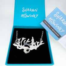 Load image into Gallery viewer, Seaweed reef with tiny Marazion limpet silver necklace
