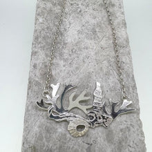 Load image into Gallery viewer, Seaweed reef with tiny Marazion limpet silver necklace
