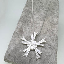 Load image into Gallery viewer, Seaweed starburst silver pendant necklace
