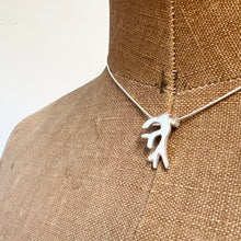 Load image into Gallery viewer, Small seaweed frond silver pendant necklace
