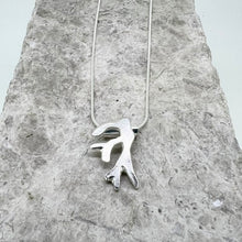 Load image into Gallery viewer, Small seaweed frond silver pendant necklace
