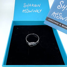 Load image into Gallery viewer, Tiny Marazion limpet shell adjustable ring oxidised silver
