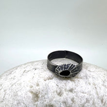 Load image into Gallery viewer, Tiny Marazion limpet shell adjustable ring oxidised silver
