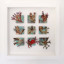 Load image into Gallery viewer, Metalwork picture with seaweed &amp; sea creatures in copper &amp; brass handmade by Sharon McSwiney
