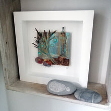 Load image into Gallery viewer, metal Godrevy lighthouse handmade framed artwork by Sharon McSwiney
