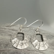 Load image into Gallery viewer, Silver Marazion limpet shell earrings handmade by Sharon McSwiney
