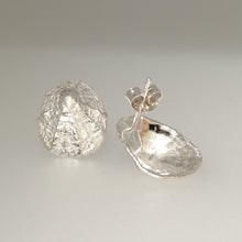 Load image into Gallery viewer, Sterling silver porthminster beach limpet stud earrings handmade by Sharon McSwiney
