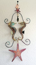 Load image into Gallery viewer, Seahorse couple in etched copper &amp; brass handmade by Sharon McSwiney
