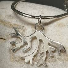 Load image into Gallery viewer, seaweed loop sterling silver long pendant necklace
