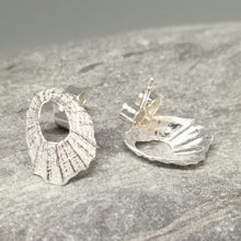 Load image into Gallery viewer, Sterling silver tiny Marazion limpet shell stud earrings handmade by Sharon McSwiney
