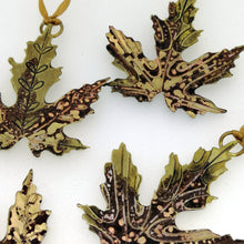 Load image into Gallery viewer, Acer leaf decoration in brass Handmade by Sharon McSwiney 
