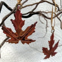 Load image into Gallery viewer, Acer leaf decoration in copper handmade by Sharon McSwiney 
