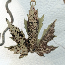 Load image into Gallery viewer, Extra Large Acer leaf decoration in brass Handmade by Sharon McSwiney 

