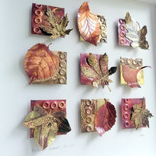 Load image into Gallery viewer, Autumn leaves in copper &amp; brass framed metal artwork by Sharon McSwiney
