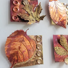 Load image into Gallery viewer, Autumn leaves in copper &amp; brass framed metal artwork by Sharon McSwiney
