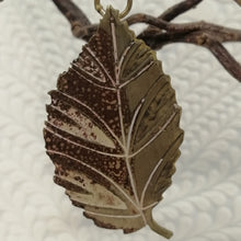 Load image into Gallery viewer, Small brass beech leaf decoration handmade by Sharon McSwiney
