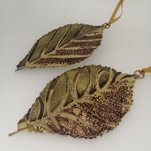 Load image into Gallery viewer, Large brass beech leaf decorations handmade by Sharon McSwiney
