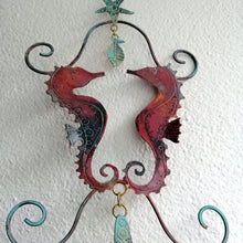 Load image into Gallery viewer, copper seahorse couple decoration hanging handmade by Sharon McSwiney
