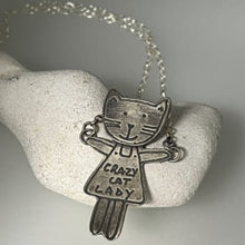 Load image into Gallery viewer, Crazy cat lady necklace
