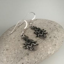 Load image into Gallery viewer, Fish oxidised silver earrings
