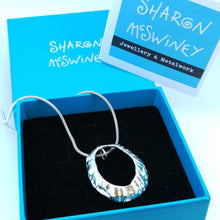 Load image into Gallery viewer, Large Marazion beach limpet silver necklace handmade by Sharon McSwiney St Ives in gift box
