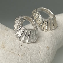 Load image into Gallery viewer, Godrevy limpet silver shell stud earrings handmade by Sharon McSwiney
