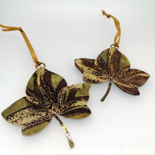 Load image into Gallery viewer, Ivy leaf decoration in brass handmade by Sharon McSwiney
