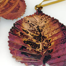 Load image into Gallery viewer, Lime leaf decoration in copper handmade by Sharon McSwiney 
