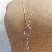 Load image into Gallery viewer, long seaweed frond silver necklace handmade by Sharon McSwiney
