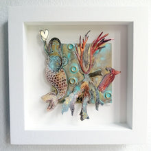 Load image into Gallery viewer, Framed mermaid with heart picture handmade in St Ives by Sharon McSwiney
