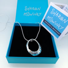 Load image into Gallery viewer, Mousehole limpet shell necklace in silver handmade by Sharon McSwiney in a gift box
