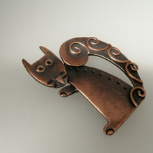 Load image into Gallery viewer, Squirrel brooch in a copper finish handmade by Sharon McSwiney
