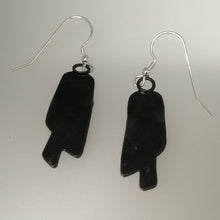 Load image into Gallery viewer, owl earrings with drop fitting reverse view handmade by Sharon McSwiney
