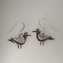 Load image into Gallery viewer, Oxidised silver gull earrings
