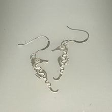 Load image into Gallery viewer, Silver seahorse earrings
